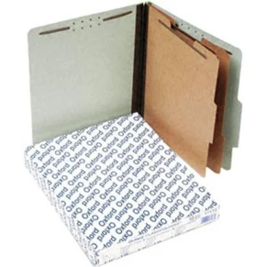 Esselte Pressboard Classification Folder - Letter - 8.5" X 11" - 2/5 Tab Cut - 2 Dividers - 2" Expansion - 6 Fastener - 10 / Box - 25pt. - Light Green (pfx-17173)