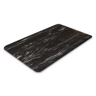 Crown Mats CU3660BK Cushion-step Surface Mat, 36 X 60, Marbleized Rubber, Black
