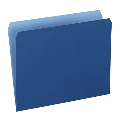 Pendaflex Two-tone Color File Folder - Letter - 8.50" X 11" - 1/3 Tab Cut - Assorted Position Tab Location - 11 Pt. - Navy Blue - 100 / Box (15213NAV)