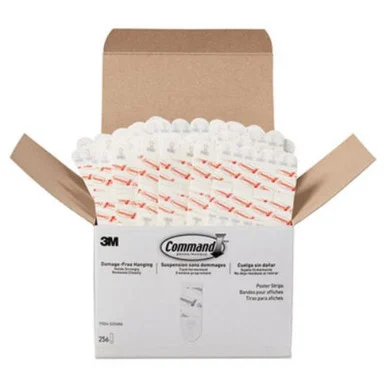 Command Poster Strips 17024-S256NA, Small, White, 256 Strips (17024s256na)