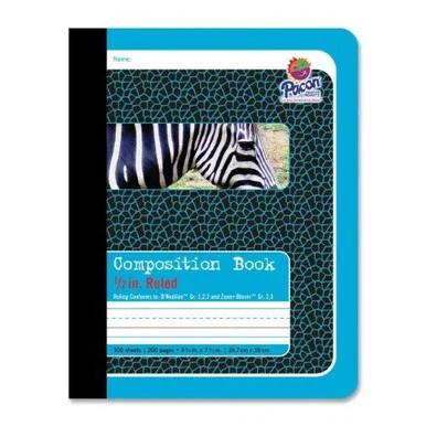 Pacon Composition Book - 100 Sheet - Ruled - 9.75" X 7.50" - 1 Each (PAC2425)