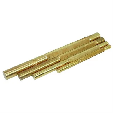 K Tool International KTI-72980 4-pc Brass Punch With Knurled Handles Set