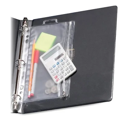 Esselte Zipper Binder Pocket - 6" X 9.50" - Rectangular - Vinyl - 1 / Each - Clear (ESS68599)