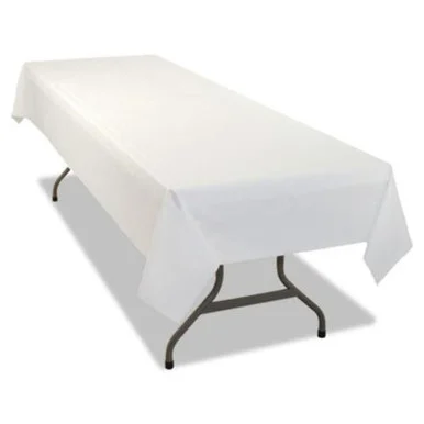 Tablemate 549WHCT Rectangular Table Cover, Heavyweight Plastic, 54 X 108, White, 24 Each/carton