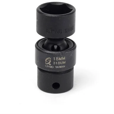 Sunex 318UM 3/8 In. Drive 6-point Universal Impact Socket 18mm