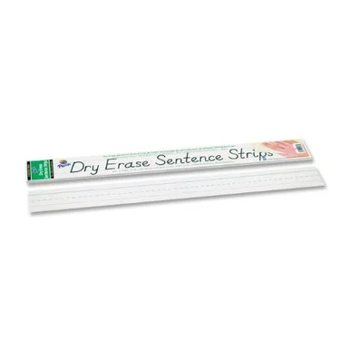 Pacon Dry-erase Sentence Strip - 30 Sheet - Ruled - 3" X 24" - 30 / Pack - White Paper (PAC5185)