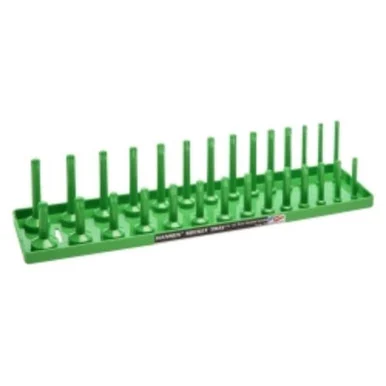 Hansen Global 1203 1/2 Inch Standard 2 Row Regular/deep Socket Holder Tray - Green