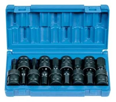 Grey Pneumatic Corp. 1499UMH 1/2" Drive 9 Piece Metric Universal Hex Driver Set