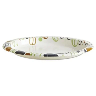 Boardwalk DEER9PLT Deerfield Printed Paper Plates, 9" Diameter, White/yellow/green/purple, 1000/ct