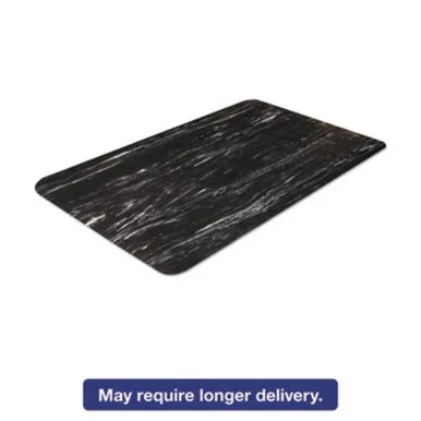 Crown Mats CU2436BK Cushion-step Surface Mat, 24 X 36, Marbleized Rubber, Black