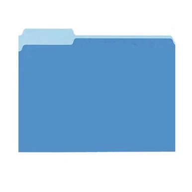 Pendaflex Two-tone Color File Folder - Letter - 8.50" X 11" - 1/3 Tab Cut - Assorted Position Tab Location - 11 Pt. - Blue - 100 / Box (15213BLU)