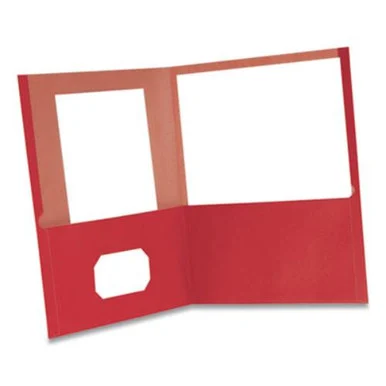 Cardinal Brands 00573EE Earthwise By Oxford 100% Recycled Paper Twin-pocket Portfolio, 100 Sheet Capacity, Letter, Red, 10/pack
