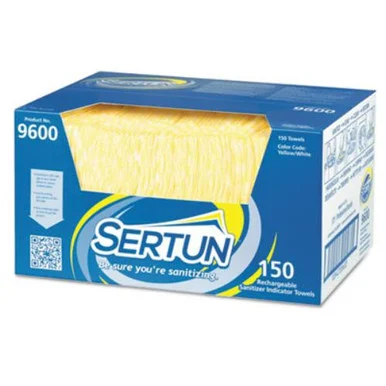 Sertun Rechargeable Sanitizer Indicator Towel - Towel13.50" Width X 18" Length - 150 / Case - Blue, Yellow (9600_40)