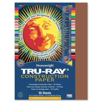 Tru-ray Construction Paper - 12" X 9" - Brown (PAC103025)
