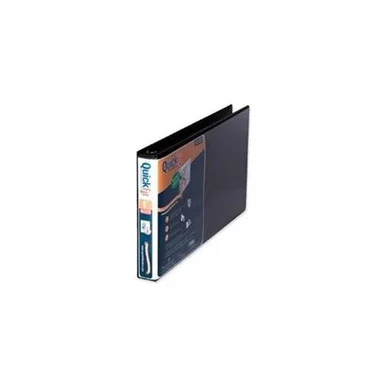 Stride Quickfit Round Ring Presentation Binder - Legal - 8.50" X 14" - Round Ring Fastener - 1" Binder Fastener Capacity - 2 Pockets - Black - 1 Each (95011L)