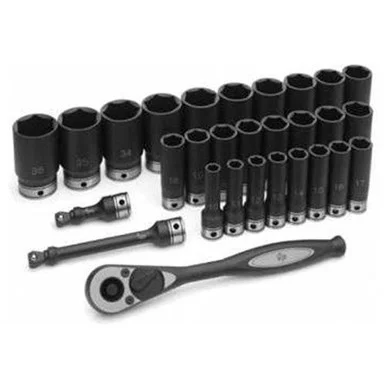 Grey Pneumatic 82629MD 29 Piece 1/2" Drive Metric Deep 6 Point Duo-socket Set