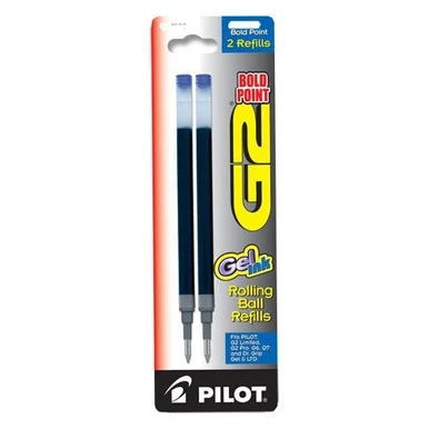 Pilot Rollerball Pen Refill - 1 Mm - Bold Point - Black - 2 / Pack (PIL77289)