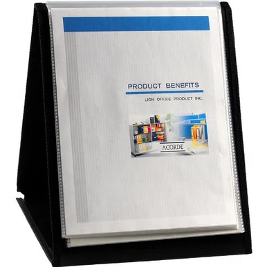 Lion Flip-n-tell Display Easel Book - Letter - 8.50" X 11" - 40 Sheet Capacity - 20 Pockets - Polypropylene - Black - 1 Each (LIO39009)