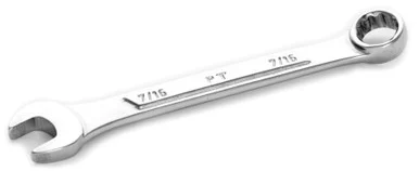 Wilmar Corp. / Performance Tool W323C Chrome Combination Wrench, 7/16", With 12-point Box End, Raised Panel, 5-1/8" Long