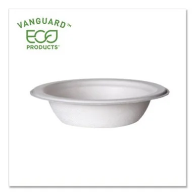 Eco Products EP-BL12NFA Vanguard Renewable And Compostable Sugarcane Bowls, 12 Oz, White, 1,000/carton