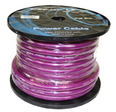 Deejay LED TBH272PURPLECOPP 2 Gauge 72 Ft 100% Copper Power Cable Used For Vehicular Audio Amplifiers Purple