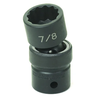 Grey Pneumatic 2128U 1/2" Drive X 7/8" Standard Universal- 12 Point Socket - Black