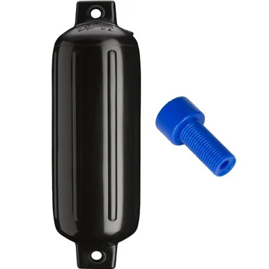 Polyform U.s. G-4-BLACK Polyform G-4 Twin Eye Fender 6.5" X 22" - Black W/air Adapter