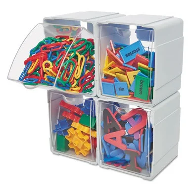 Deflect-o Tilt Desktop Storage Bin - 2.2" Height X 5.3" Width X 4.7" Depth - Desktop, Wall Mountable - White - 4 / Each (def-421103)