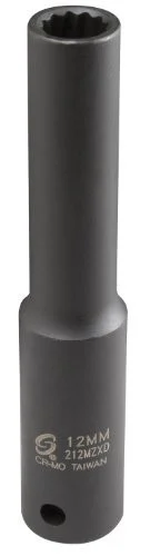 Sunex Tool 212MZXD 1/2" Drive 12mm 12 Point Extra Deep Impact Socket