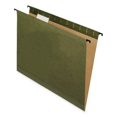 Pendaflex Surehook Reinforced Hanging Folder - Letter - 8.50" X 11" - 1/5 Tab Cut - Green - 20 / Box (ESS615215)