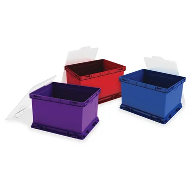 Storex 3 Piece Cube Storage Bins - Stackable - Plastic - Assorted Bright - For File - Recycled - 3 / Set (62012u03c)