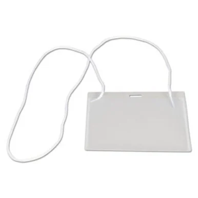 Universal Office Products 56005 Neck Lanyard Clear Badge Holders With Inserts, 3 X 4, White, 100/box