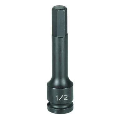 Grey Pneumatic Corp. 29124M 1/2" Drive X 12mm 4" Length Hex Driver