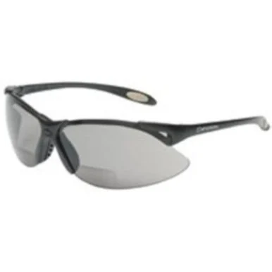 Uvex A960 Safety Glasses, Bi-focal Readers, +1.50, Sporty Black Frame, Wraparound Tsr Gray Hardcoat Lens