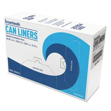 Boardwalk 404612 High-density Can Liner, 40 X 46, 40- 45gal, 10mic, Natural, 25/roll, 10 Rolls/ct