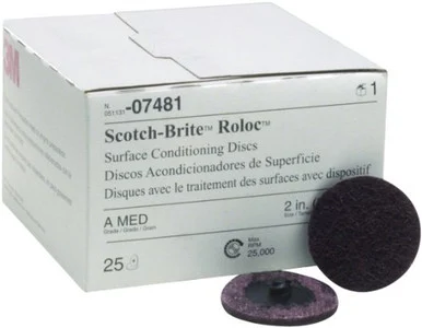 3m 07481 2" Medium Scotch Brite Roloc Surface Conditioning Discs