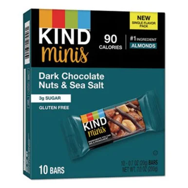 Kind Snacks 27959 Minis, Dark Chocolate Nuts/sea Salt, 0.7 Oz, 10/pack