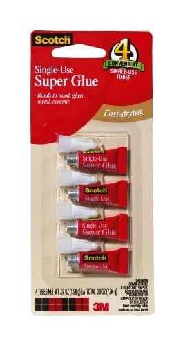 Scotch Single Use Super Glue - 0.07 Oz - 4/pack - Clear (AD114)