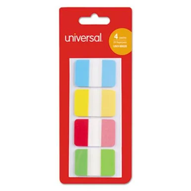 Universal Office Products UNV99020 Self Stick Index Tab, 1", Assorted Colors, 100/pack