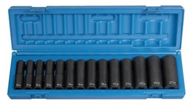 Grey Pneumatic 1412MD 14 Piece 1/2" Drive 6 Point Deep Metric Impact Socket Set
