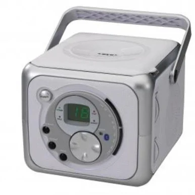 Jensen CD555 Portable Bluetooth CD Music System - Silver