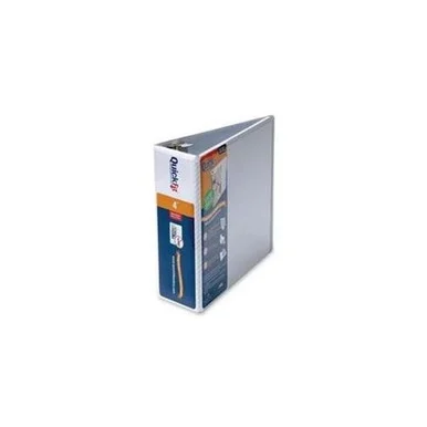 Stride Quickfit D-ring Binder - D-ring Fastener - 4" Binder Fastener Capacity - 2 Pockets - White - 1 Each (STW87060)