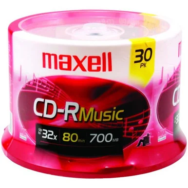 Maxell CD Recordable Media - CD-R - 32x - 700 MB - 30 Pack Spindle - Gold MAX625335