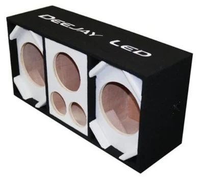 Deejay Led D8T2H1WHITE Two 8-in Woofers Plus Two Tweeters And One Horn White Empty Chuchera Speaker Enclosure