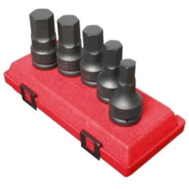 Sunex 4506 5 Piece 3/4" Drive Sae Hex Impact Socket Set