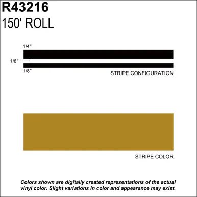 Sharpline Converting Inc R43216 Ms, 1/2" X 150'; Gold Metallic - Prostripe