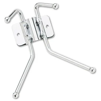 Safco Contemporary Garment Hook - 2 Hook - 4.54 Kg Capacitysteel, Aluminum Hook, Base - Silver (SAF4160)