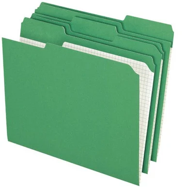 Pendaflex File Folder - Letter - 8.50" X 11" - 1/3 Tab Cut - Assorted Position Tab Location - 11 Pt. - Green - 100 / Box (R15213BGR)