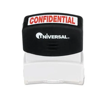 Universal Office Products 10046 Message Stamp, Confidential, Pre-inked/re-inkable, Red