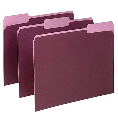 Pendaflex Two-tone Color File Folder - Letter - 8.50" X 11" - 1/3 Tab Cut - Assorted Position Tab Location - 11 Pt. - Burgundy - 100 / Box (15213BUR)